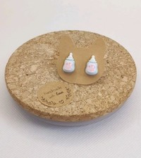 Ohrringe Ohrstecker Nuckelflasche Babyflasche Blau