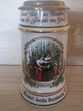 Maisel Bräu Bamberg Jahreskrug 1999 Bierkeller 0.5 L Steinkrug mit Deckel