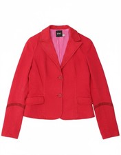 CNC KOSTÜM NATIONAL Damen 2 Knopf Blazer Jacke IT 42 Medium Rot Baumwolle CU08