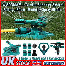 WISDOMWELL Gartensprinkleranlage einstellen Sprühbereich 3 Sprühköpfe großer Garten