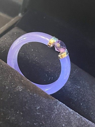 Jade achat amethyst ring 585 - amethyst,