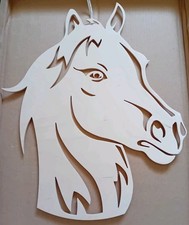 Fensterbild"Pferdekopf" 3mm Birkensperrholz Handarbeit Fensterdeko Neu
