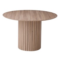 Runder Esstisch Esszimmertisch Küchentisch mit rundem Holzsockel Hellbraun ⌀120