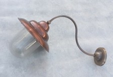 Retro - Wandlampe Kupfer / Messing mit großem Schirm  Aussenleuchte Antik Lampe
