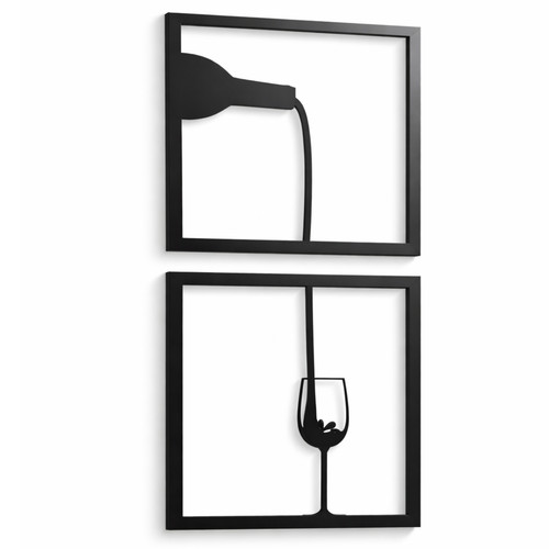 Wandbild wein 2er set 36x74 - wandbild,