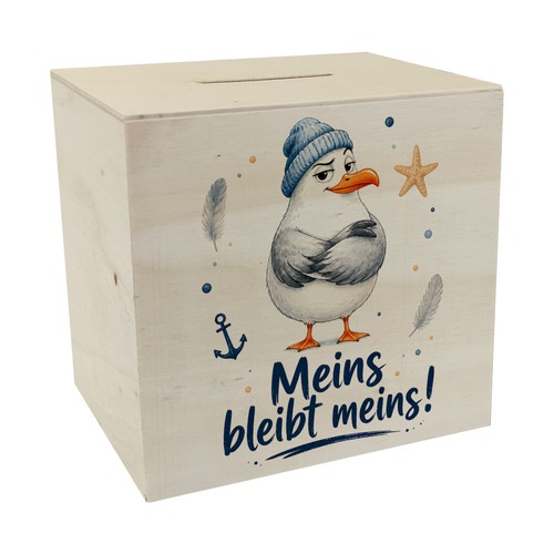 Spardose holz möwe - holz,