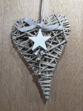 Rattan Herz Weihnachtsdeko