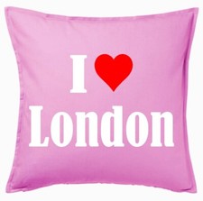 I Love London Kissenbezug Pink