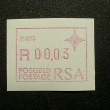 Südafrika South Africa RSA 1987: FRAMA label ATM, MN 3, P.015, 00.03 pfr