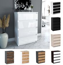 Kommode mit 4 Schubladen Sideboard Schubladenschrank Kleiderschrank Weiß Schwarz