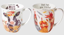 1 Kaffeebecher Kuh o. Hühner