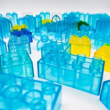 LEGO DUPLO Glassteine transparent Wasser Frozen Eisblume Glitzer blau grün gelb