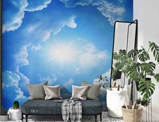 3D Blau Himmel Weiß Wolken