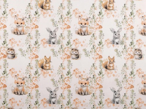 Baumwollstoff tierbabys hase - baumwollstoff,