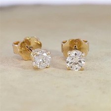 Brillant Diamant Ohrstecker Paar 750/- Gelbgold 18 Karat Gold 0,40 Karat G/VS