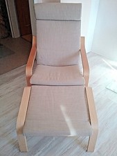 IKEA Schwing Sessel und Hocker POÄNG mit Bezügen