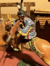 Elastolin 7cm Indianer-Reiter - Massefigur, Guter Zustand