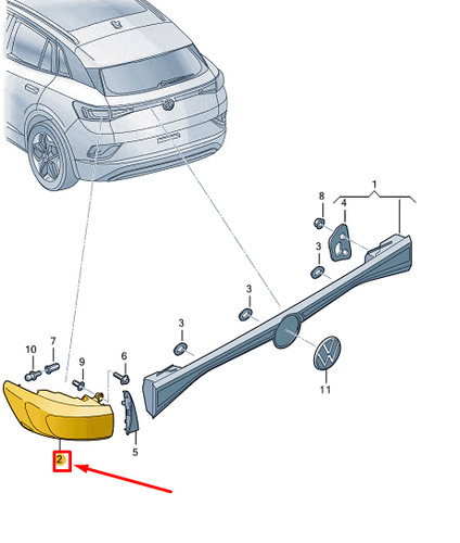 New e21 rear right - new, id.4