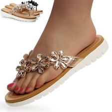 Womens glitter flower flip - glitter,