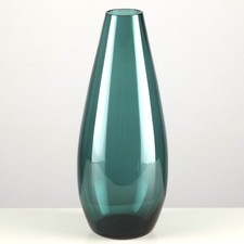 Glas Vase petrol grün 20,5 cm Vintage Second Hand Glasvase ~ 50er 60er