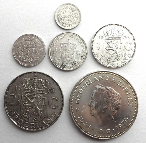 Netherlands silver coins 10 - netherlands, 6
