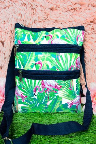 Pink flamingo crossbody - pink,