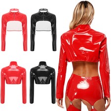 Damen lackleder oberteil - lackleder,
