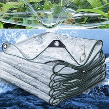 Wasserdichte Transparente Plane mit Ösen Schutzplane LKW Folie Klare Garten PVC