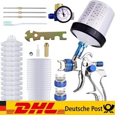 HVLP Lackierpistole Spritzpistole Kit, Profi Farbsprühsystem Spraypistole mit 3