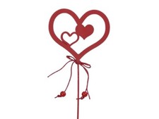 12 STK Dekostecker Herz rot