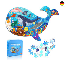 Rundkantige Fisch-Puzzle | 59 cm Größe | Lernspiel für Kleinkinder