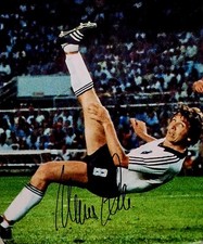 SIGNIERTES GROSSES DFB / SCHALKE 04 FOTO / BILD " KLAUS FISCHER FALLRÜCKZIEHER "