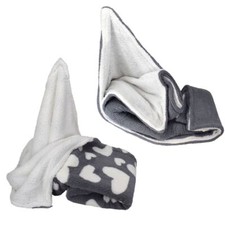 Teddydecke 150x200cm Herzen oder grau/weiß Lammfelloptik Kuscheldecke