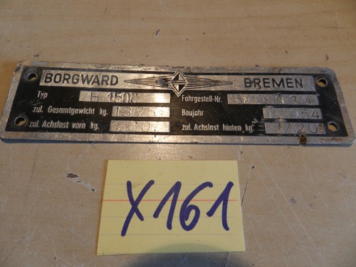 Original typenschild borgward - original,