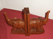 Buchstütze Holz mit einem Elefanten. 2 Buchstützen großer Elefant Handarbeit?