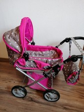 Puppenwagen in grau/pink mit