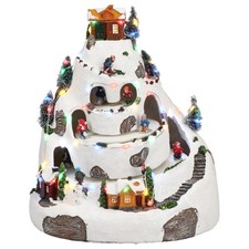 Spieluhr - Weihnachtsszene mit Schlittschuhläufer