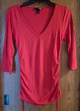 Ausgefallenes Damen TShirt 3/4 Arm Faschion Gr. S rot