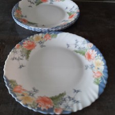 ARCOPAL FRANCE Hartglas Geschirr 5xSpeiseteller Flachteller
