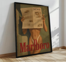 Vintage Cigarette Western Poster Druck, Vintage Marlboro Kunstdruck