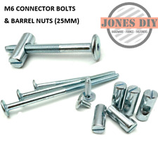 M6 GELENKVERBINDERBOLZEN & KREUZDÜBELLAUFMUTTER 25 MM MÖBELVERBINDUNGSBOLZEN