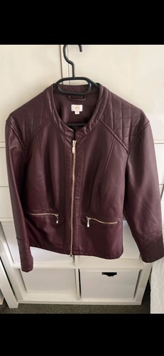 Lederimitat jacke bordeauxrot - jacke,
