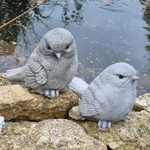 Steinfigur set vogel - steinfigur, 2-er