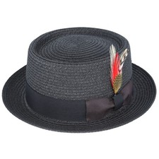 Knautschbarer schwarzer Stroh