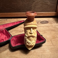 Meerschaum Pfeife Kaiser Wilhelm II frühes 20 Jahrhundert in Lederbox