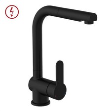 Spültischarmatur - Küchenarmatur | Herausziehbar • Schwarz • Niederdruck | 19526