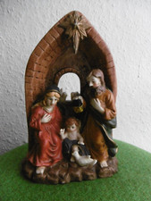 Block Krippe   Steingut Maria - Josef  und Krippenkind   ca.  20 cm hoch