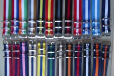 Natoband Nylon Durchzugsband 18mm  Dornschließe Textil Uhrband drei Streifen