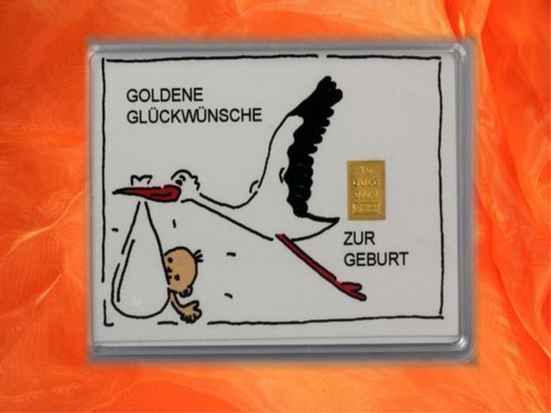 Zur geburt motiv storch gold - geburt,