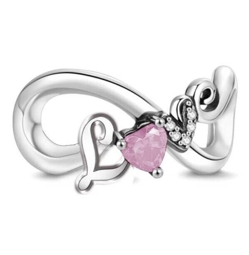 Love infinity rosa herz charm - rosa,